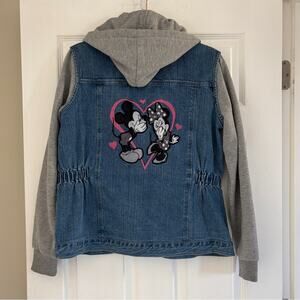 Disney The Bradford Exchange 'Love' Denim Jean Jacket Hood M
